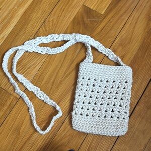 Elegant Cream Crochet Shoulder Bag